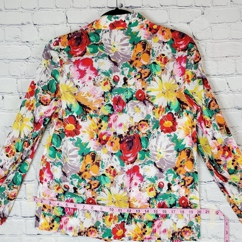 BRIGHT Floral 100% Cotton Lightweight Blazer in Size Small from Anthropo… - Picture 6 of 9